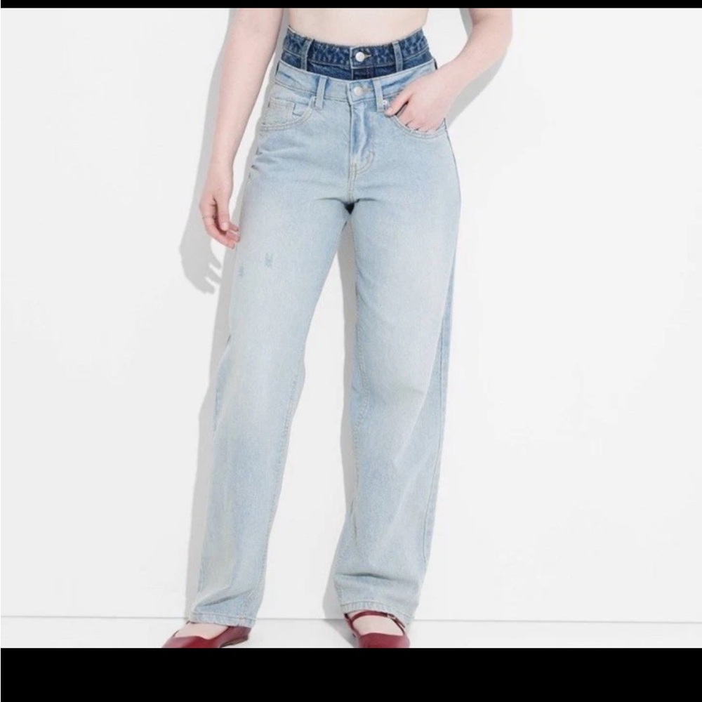 Wild Fable Jeans 90's Relaxed Straight Detach Waist Light Wash Mid Rise Blue NWT